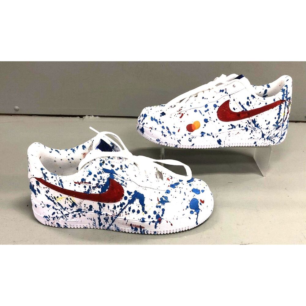 Nike Men Air Force 1 CW2288-111 White Multicolor Lace-Up Athletic Shoes 9 - Picture 2 of 5